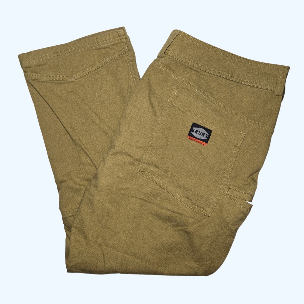 Brunt Workwear Canvas Utility Carpenter Pants Mens Khaki 42x30 (Fits 29" Inseam)